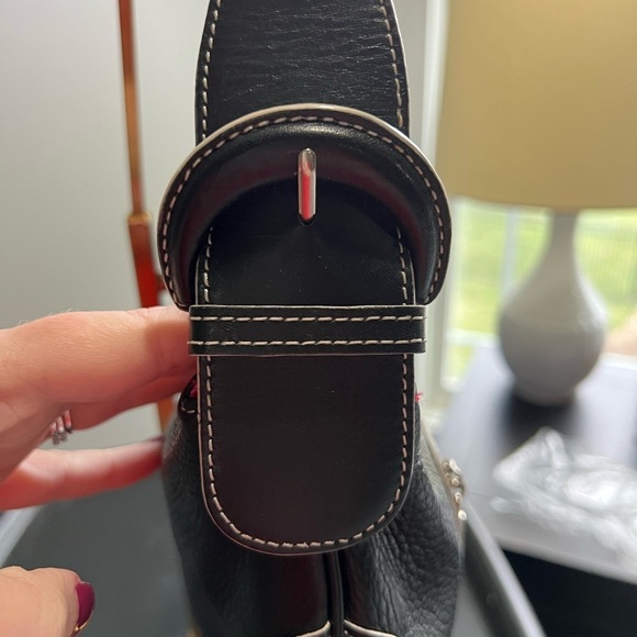 Maxx New York Black Leather Shoulder Bag Y2K style - Picture 4 of 6